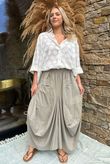 Made in Italy Dalston Needlecord Parachute Skirt Stone /9 =